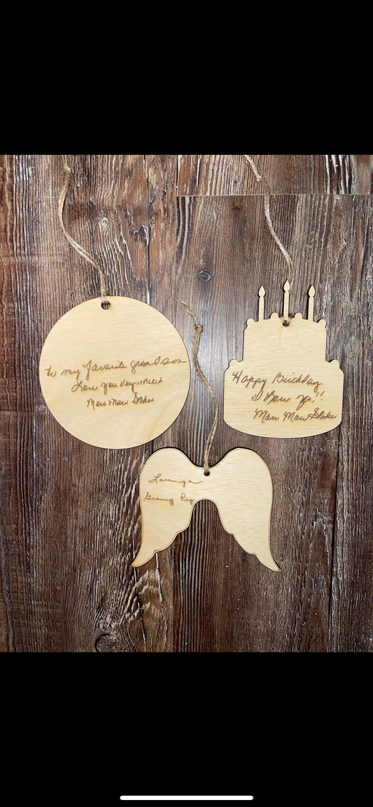 Custom Handwritten Ornaments