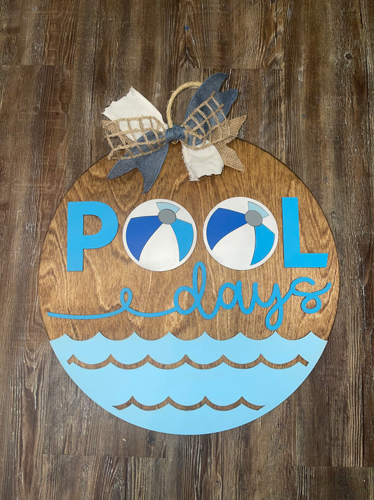 Pool Days Door Hanger